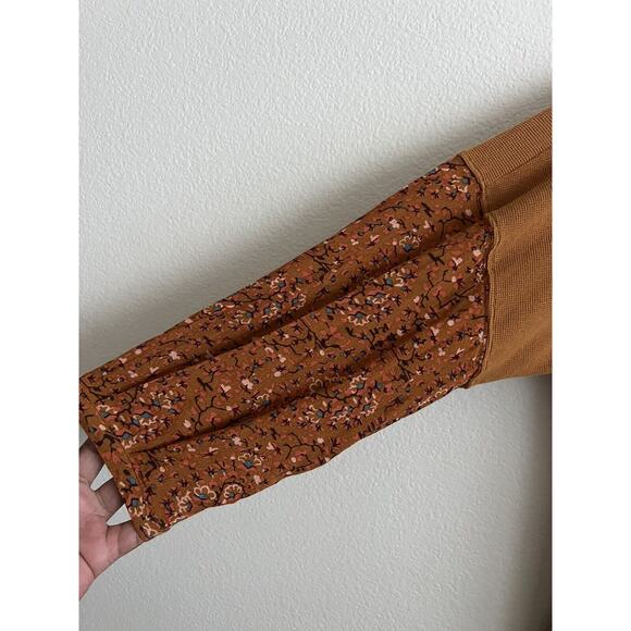 ANTHROPOLOGIE Annette Floral Print Sleeve Waffle Knit Top Size XS - Picture 6 of 12